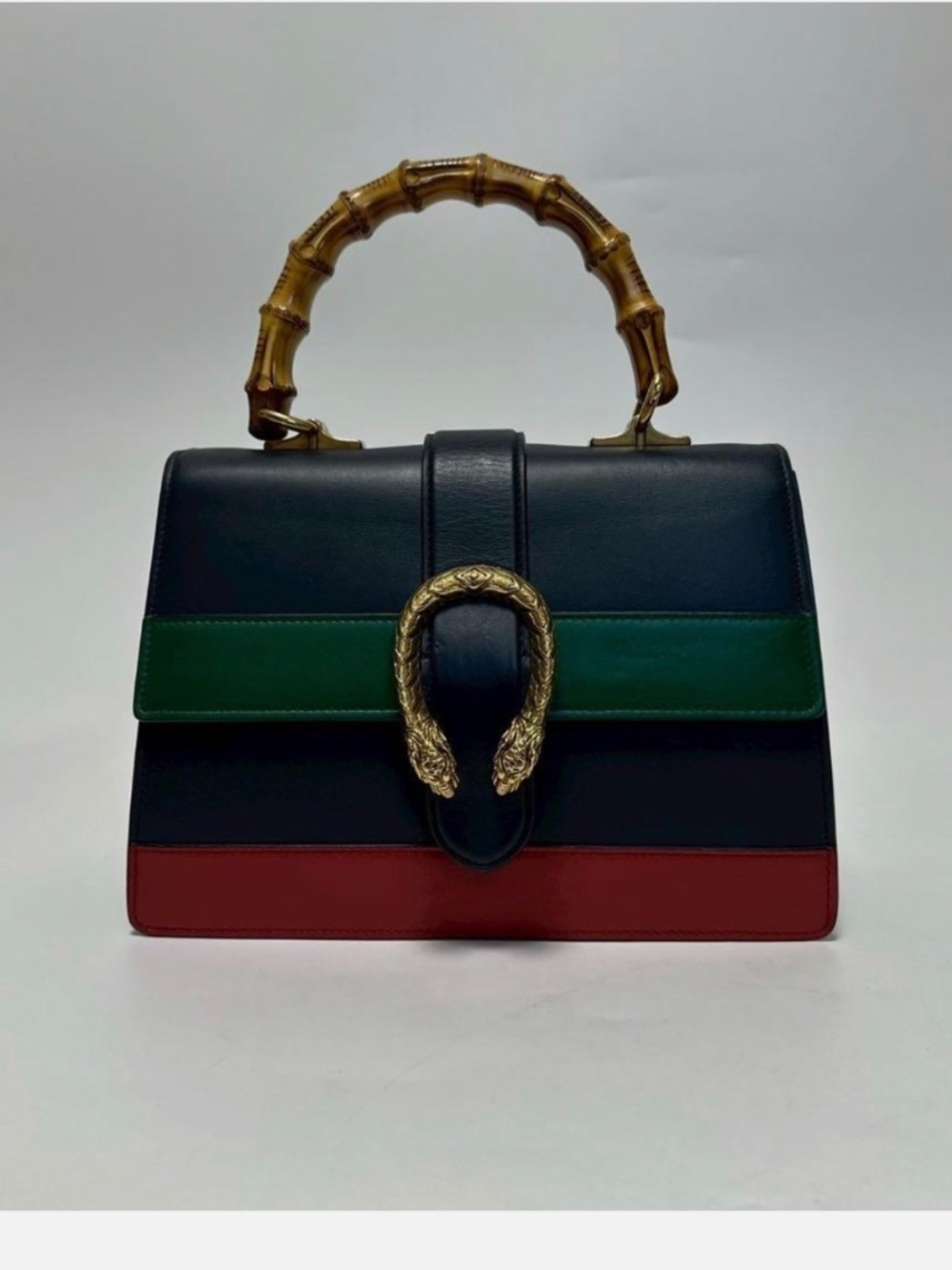 GUCCI Dionysus 2way Leather Shoulder Bag Navy Vintage Logo